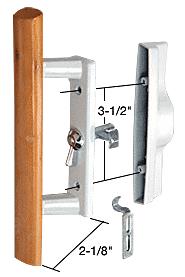 CRL Wood/White Internal Lock Handle Set 3-1/2" Screw Holes