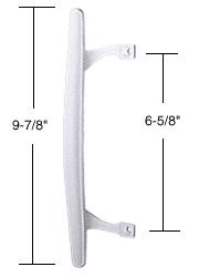 CRL Patio Door Handle Inside Pull, White, 6-5/8" Screw Holes