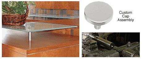 CRL Custom 1-1/2" Diameter Satin Chrome Standoff Base Cap Assembly