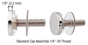 CRL Polished Stainless Standoff Cap Assemblies for 3/4" Standoff Bases
