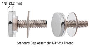CRL Satin Chrome Standoff Cap Assemblies for 3/4" Standoff Bases