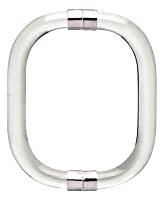 CRL 6" Smooth Style Acrylic Back-To-Back Shower Door Pull Handle with Chrome Rings