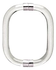 CRL 8" Smooth Style Acrylic Back-To-Back Shower Door Pull Handle with Chrome Rings