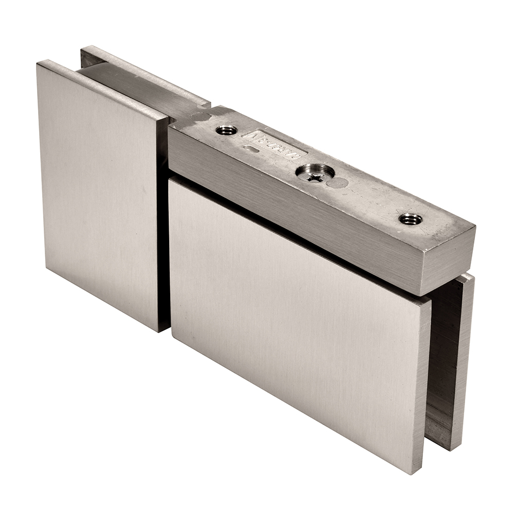 CRL Brushed Nickel Cardiff Top and Bottom Mount Pivot Hinge with U-Clamp