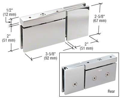 CRL Chrome Cardiff Top and Bottom Mount Pivot Hinge with U-Clamp