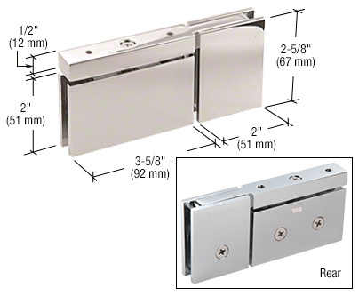 CRL Polished Nickel Cardiff Top and Bottom Mount Pivot Hinge with U-Clamp