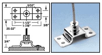 CRL Chrome Plated Fixed Base Floor Fittings for Cable Display System