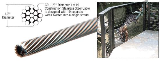CRL 1/8" Stainless Steel Cable 250 Foot Roll