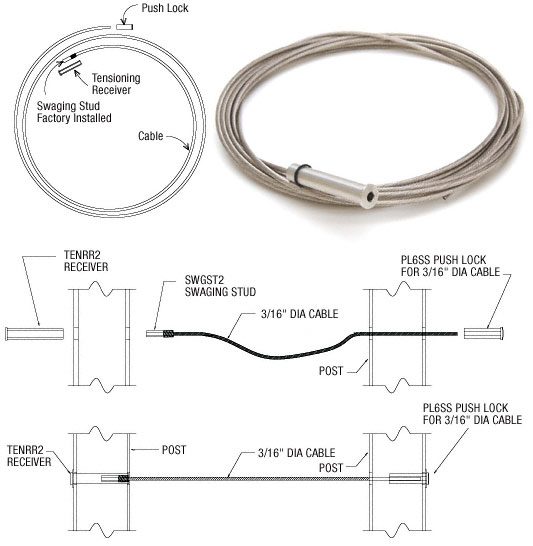 CRL 3/16" Stainless Steel Cable 18 Foot Roll