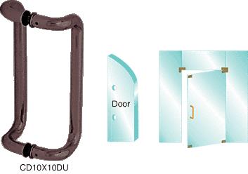 CRL 10" Dark  Bronze Glass Mounted Offset Pull Handle