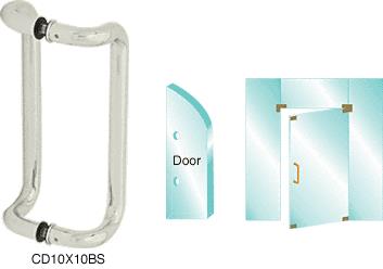 CRL 10" Satin Anodized Glass Mounted Offset Pull Handle