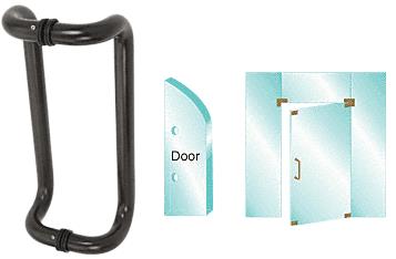 CRL 12" Dark  Bronze Glass Mounted Offset Pull Handle