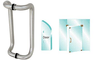 CRL 12" Satin Anodized Glass Mounted Offset Pull Handle