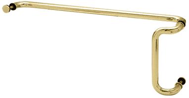 CRL Polished Brass 12" x 28" Back-to-Back Offset Combination Push and Pull Handle Set