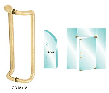 CRL 18" Polished Brass Glass Mounted Offset Pull Handle