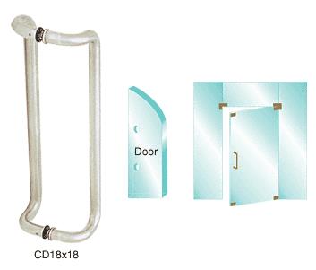 CRL 18" Brushed Stainless Glass Mounted Offset Pull Handle