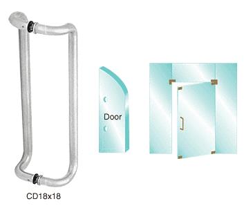 CRL 18" Polished Stainless Glass Mounted Offset Pull Handle