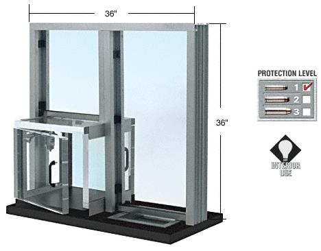 CRL Satin Anodized Combination Exchange Window with Clear Package Receiver