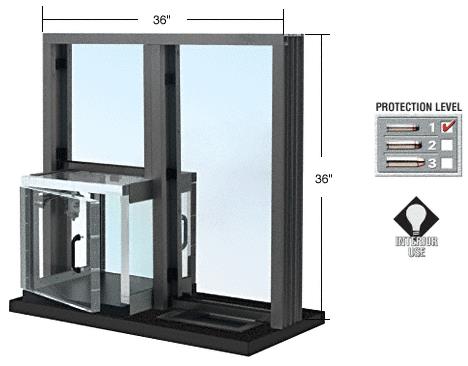 CRL Duranodic Bronze Combination Exchange Window with Clear Package Receiver