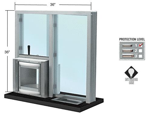 CRL Satin Anodized Combination Exchange Window with Rotary Server