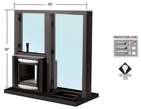 CRL Duranodic Bronze Combination Exchange Window with Rotary Server