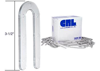CRL Clear 1/8" x 3-1/2" Plastic Horseshoe Shims - 100 Pack