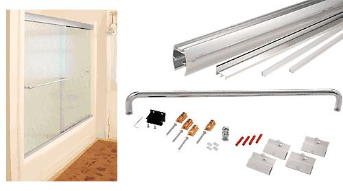 CRL Brite Anodized Cottage CK Series Sliding Shower Door Kit 60"x72" with Clear Jambs for 1/4" Glass