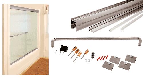 CRL Brushed Nickel Cottage CK Series Sliding Shower Door Kit 60"x72" with Clear Jambs for 1/4" Glass