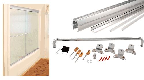 CRL Brite Anodized Cottage CK Series Sliding Shower Door Kit dized 72" x 72" with Clear Jambs for 3/8" Glass