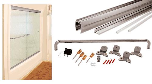 CRL Brushed Nickel Cottage CK Series Sliding Shower Door Kit 72" x 72" with Clear Jambs for 3/8" Glass