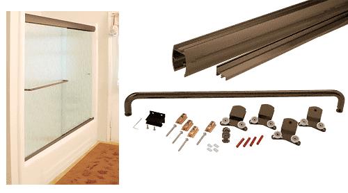 CRL Oil Rubbed Bronze Cottage CK Series Sliding Shower Door Kit dized 72" x 72" with Clear Jambs for 3/8" Glass