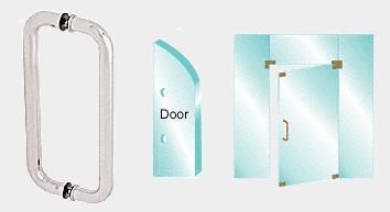 CRL Polished Stainless 12" Glass Mounted Standard Pull Handle