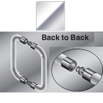6" Acrylic Back-To-Back Shower Door Handle/Towel Bar with Chrome Accents - Set