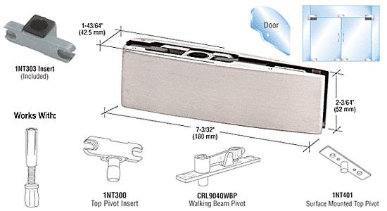 CRL Brushed Stainless Finish Curved Top Door Patch Fitting with INT303 Insert