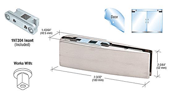 CRL Brushed Stainless Finish Curved Top Door Patch Fitting with INT304 Insert