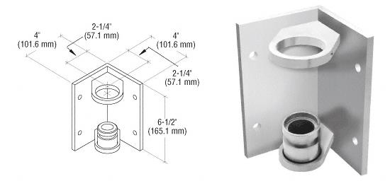 CRL Brushed Stainless CRS Inside Corner Fascia Mount Bracket