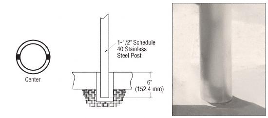 CRL CRS 36" Polished Stainless 180 Degree Center Post for Core Drill Mount