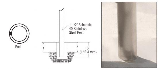 CRL CRS 36" Brushed Stainless End Post for Core Drill Mount