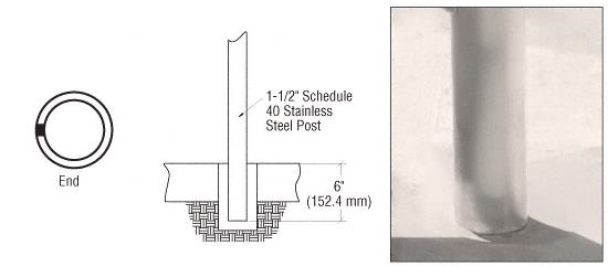 CRL CRS 36" Polished Stainless End Post for Core Drill Mount