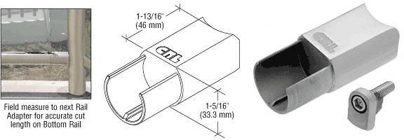 CRL Brushed Stainless CRS Rail Adapter for Level Bottom Rails