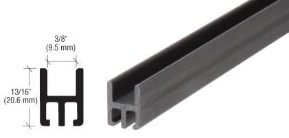 CRL CRS Cap Rail Vinyl for 3/8" Glass used in Bottom Rail Only - 120 in