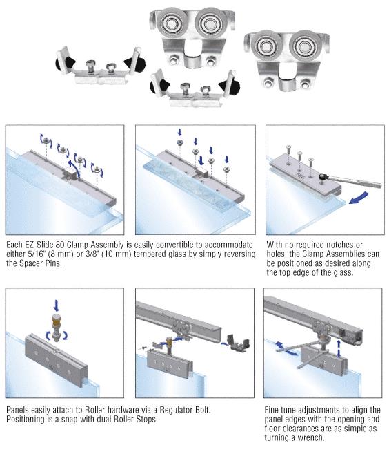 CRL EZ-Slide 80 Rollers and Stops - Package