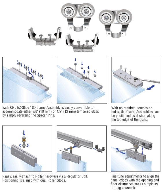 CRL EZ-Slide 180 Rollers and Stops - Package