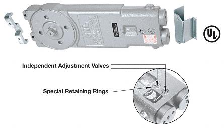 CRL Diamond Style Spindle Medium Duty 105&#186; Hold-Open Retrofit Overhead Concealed Door Closer - Body Only