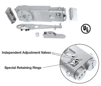 CRL Medium Duty 105&#186; Hold-Open Overhead Concealed Door Closer With "GE" Side-Load Hardware Package