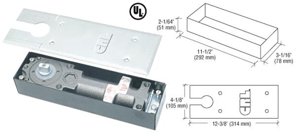 CRL 8400 Series Medium Duty 180 Degree Hold Open at 90 Degree Narrow Width Floor Mounted Closers