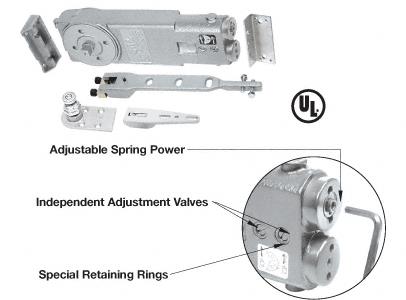 CRL 105 Degree Hold Open Adjustable Spring Power Overhead Concealed Door Closer - "A" Package