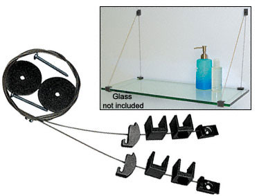 CRL Black Finish Cable Shelf Bracket System for 5/8"-3/4" Shelves