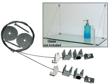CRL Aluminum Finish Cable Shelf Bracket System for 5/8"-3/4" Shelves