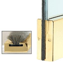 CRL Polished Brass Weatherstrip Kits With Clear Polycarbonate Channel for 4" Square Rails